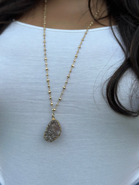Long Gemstone Necklace