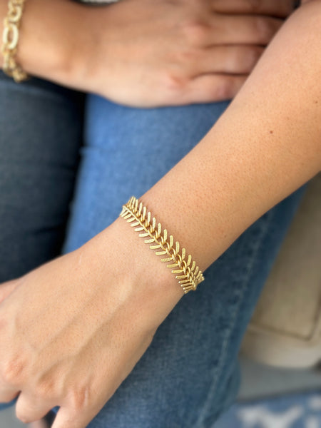 Gold Fishbone Bracelet