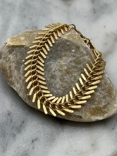 Gold Plated Fishbone Bracelet Swara Jewelry
