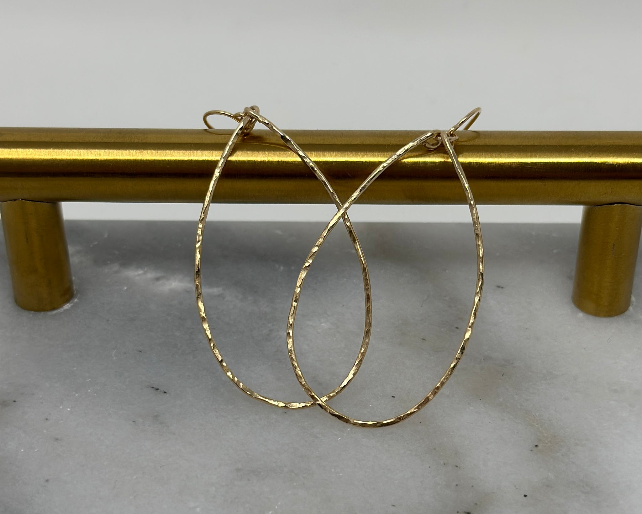 Gold Filled Hammered Hoop Earrings