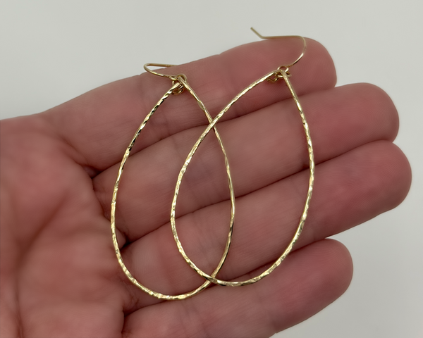 Gold Filled Handmade Hammered Hoop Earrings
