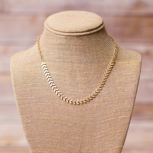 Chevron Gold Plated Necklace - Swara Jewelry