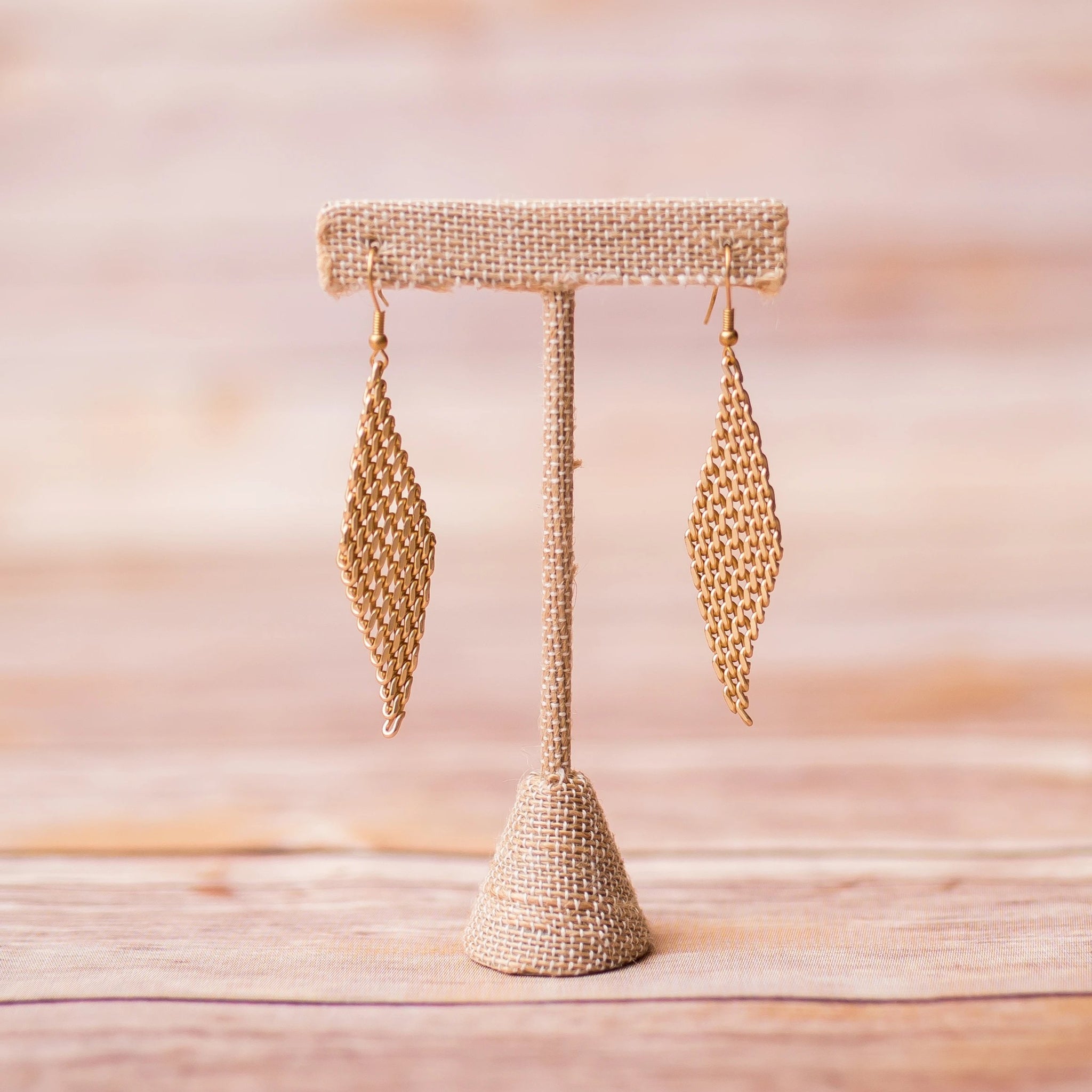 Chain Link Gold Plated Earrings - Swara Jewelry