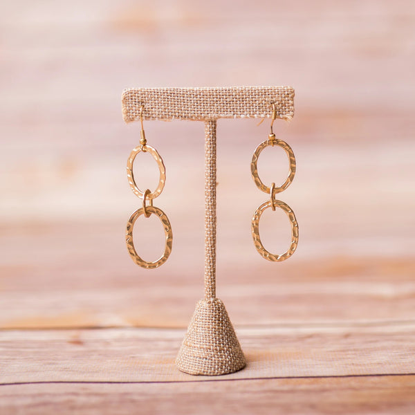 Hammered Triple Hoop Earrings - Swara Jewelry