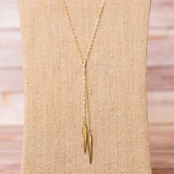 Double Lariat Spike Necklace - Handmade