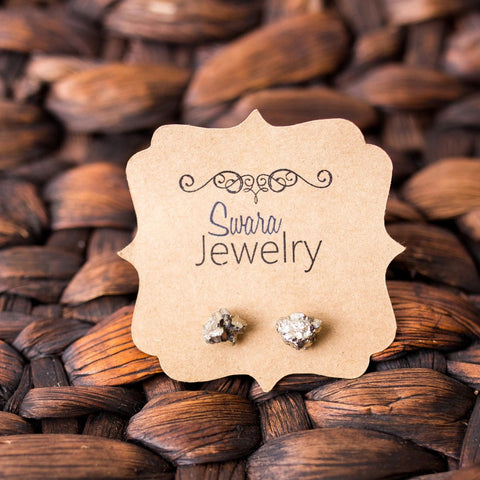 Pyrite Stud Earrings - Swara Jewelry