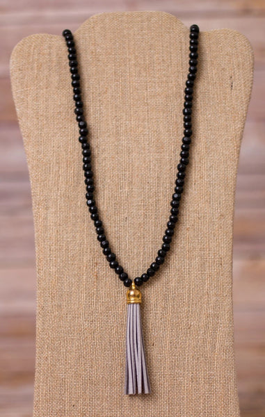 Beaded Necklace with Tassel Pendant - Swara Jewelry