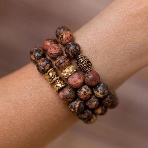 Leopardskin Bracelet Stack - Swara Jewelry