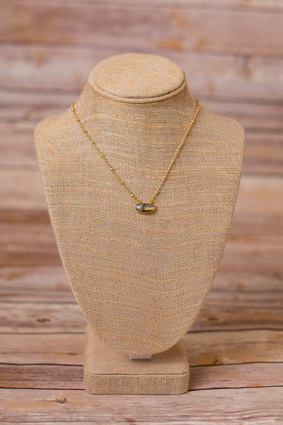 Petite Necklace with Gemstone Pendant - Swara Jewelry