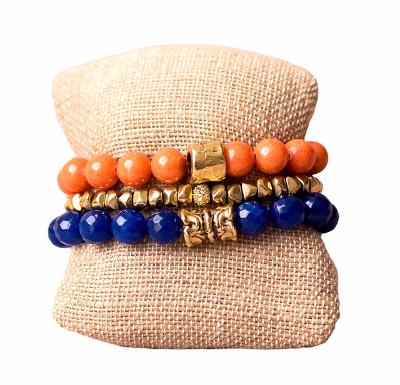 Blue and Orange Stretch Bracelets
