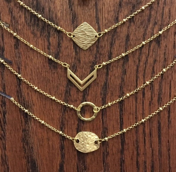 Gold Plated Necklace with Pendant - Swara Jewelry