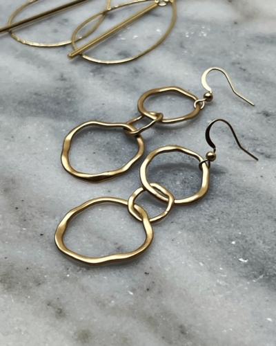 Gold Triple Hoop Earrings 