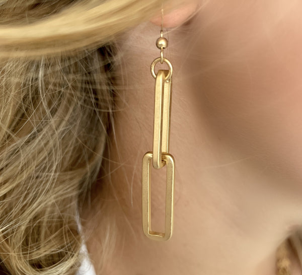 Large Gold Paper Clip Earrings
