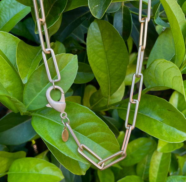 X- Large Gold Paper Clip Necklace