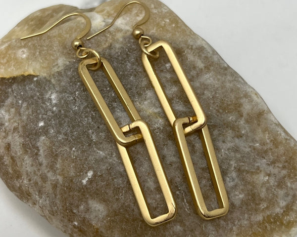 Large Gold Paper Clip Earrings