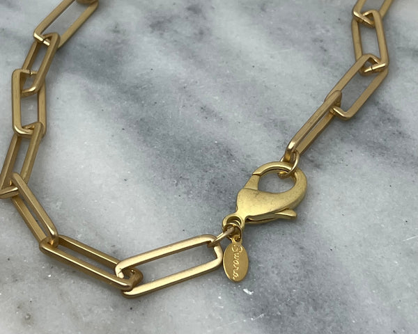 X- Large Gold Paper Clip Necklace